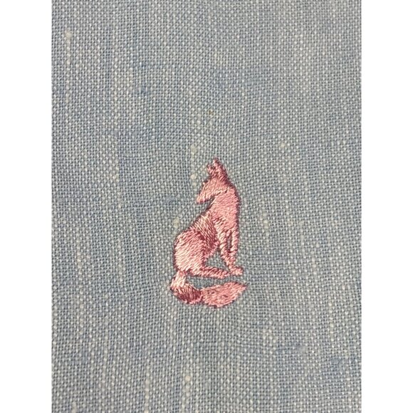 Thomas Pink Mens Long Sleeve Pure Linen Button Front Shirt Light Blue Size L - Picture 5 of 8